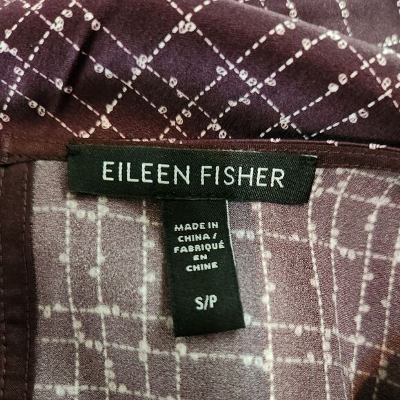 Eileen Fisher Bracelet Sleeve Silk Top Size Small - Picture 5 of 6